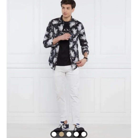 Armani Exchange Black and White Floral Dress Shirt - Picture 13 of 16